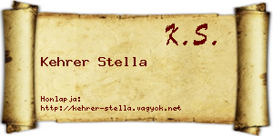 Kehrer Stella névjegykártya